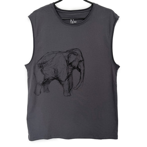 Charcoal U Tank Shirt Elephant