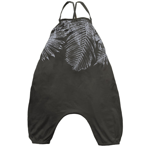 Charcoal Jumper with Leaves print