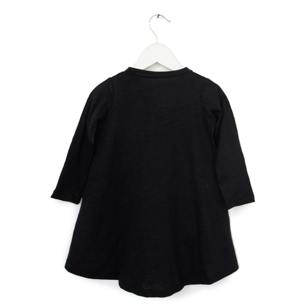 Black twirly Tunic- Dress with brush stroke print