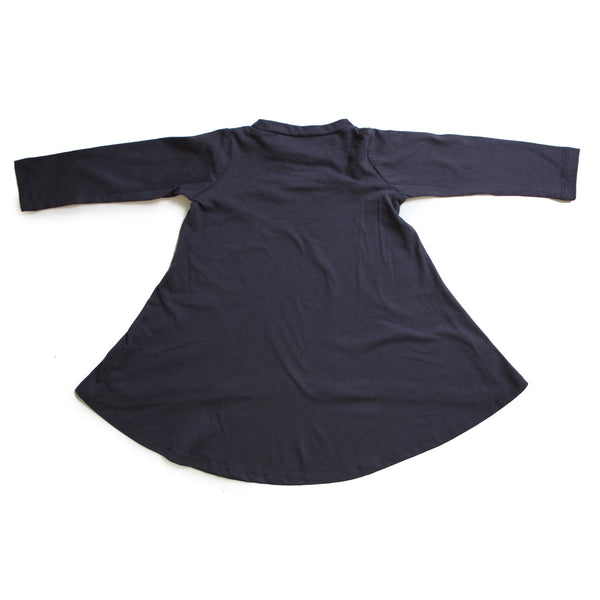 Graphite twirly Tunic- Dress with brush stroke print